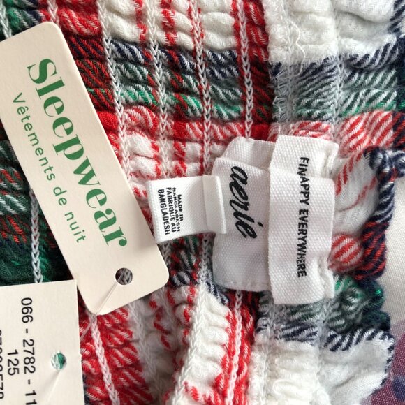 Aerie‎ Women's Plaid Sleeveless Crop Top With Shoulder Ties & Ruffle Hem Size M - Picture 4 of 8